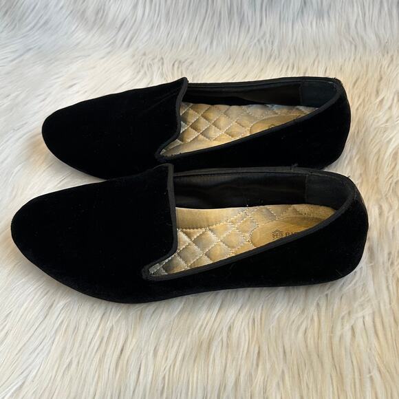 Birdies The Starling Velvet Flat Slip On Loafers Shoes Smoking Slippers, Black - Picture 7 of 14